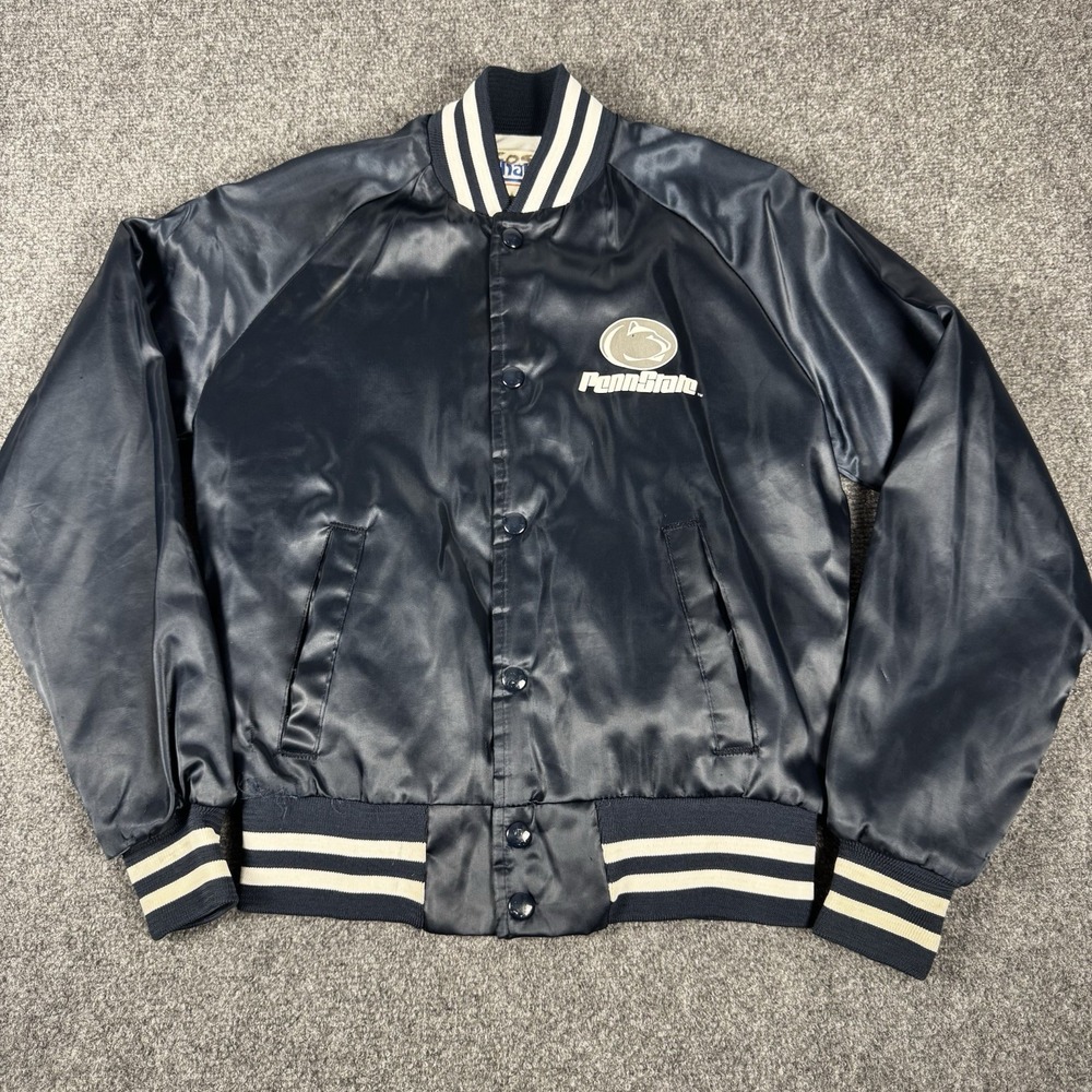 Vintage Penn State Nittany Lions Satin Jacket Men Football Chalk Line 90s 14/16